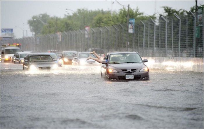 авто, наводнение, торонто, канада