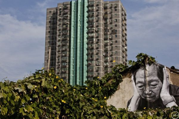 Уличное искусство – Морщины города, Шанхай 2010.
