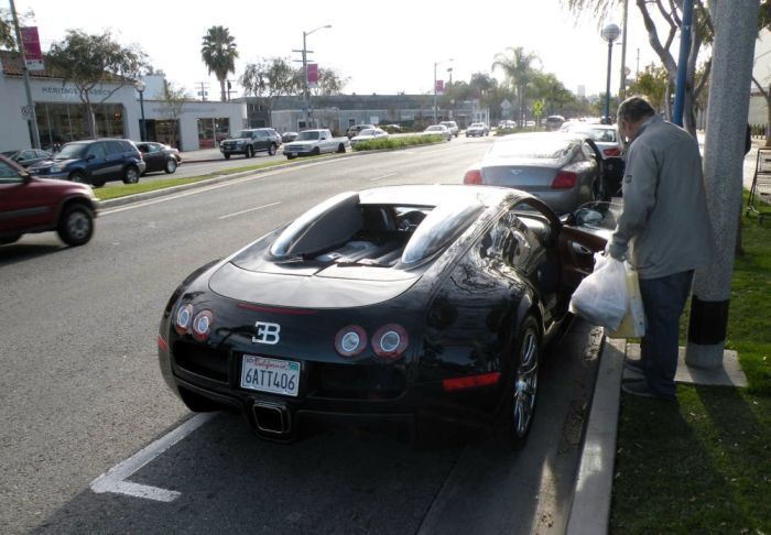 Необычный пассажир в Bugatti Veyron 16.4 (10 фото)