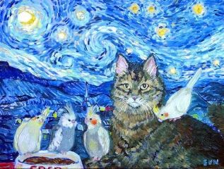 Кошки на картинах (8 фото)