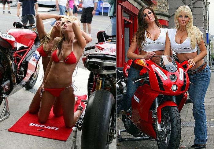 Красотки и байки фирмы Ducati (59 фото)