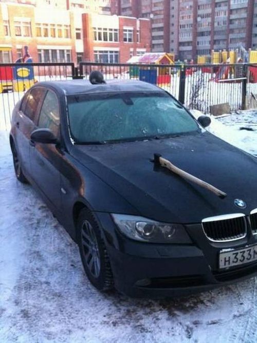 Суровая московская месть хозяину BMW (3 фото)