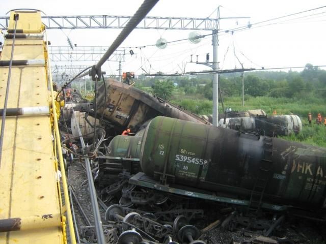 Железнодорожные происшествия (9 фото)