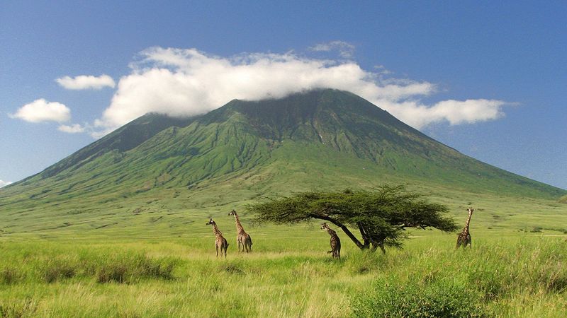 вулкан, горы, танзания