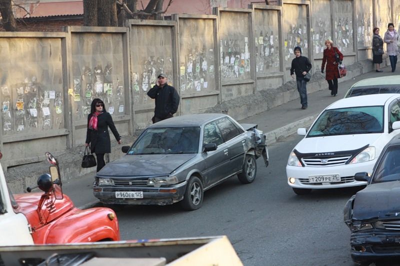 Авария с участием 18 машин во Владивостоке (46 фото)