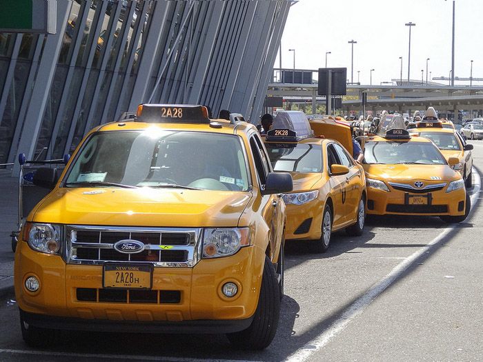 авто, нью йорк, аэропорт, такси
