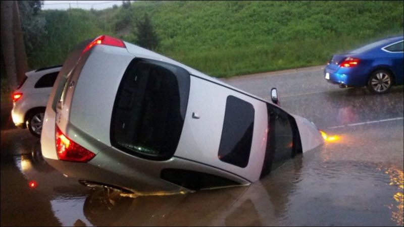 авто, наводнение, торонто, канада