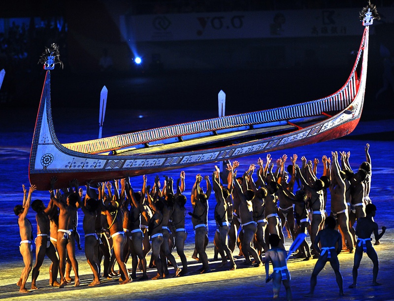 Тайванцы выступают на главном стадионе во время церемонии открытия Всемирных игр 16 июля. (SAM YEH/AFP/Getty Images)