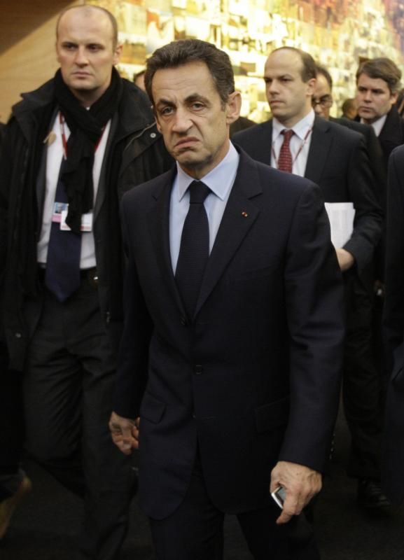 Николя Саркози  Президент Франции, Николя Саркози, прибыл на конференцию по вопросам глобального потепления климата в рамках пленарного заседания Организации Объединенных Наций, Копенгаген, Дания, 18 декабря 2009 года
