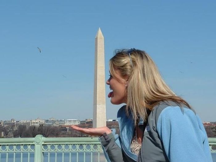 Памятная фотография с Монументом Вашингтона (23 фото)
