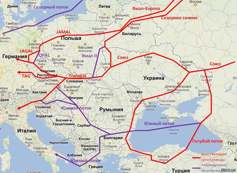 Газовая труба украины карта