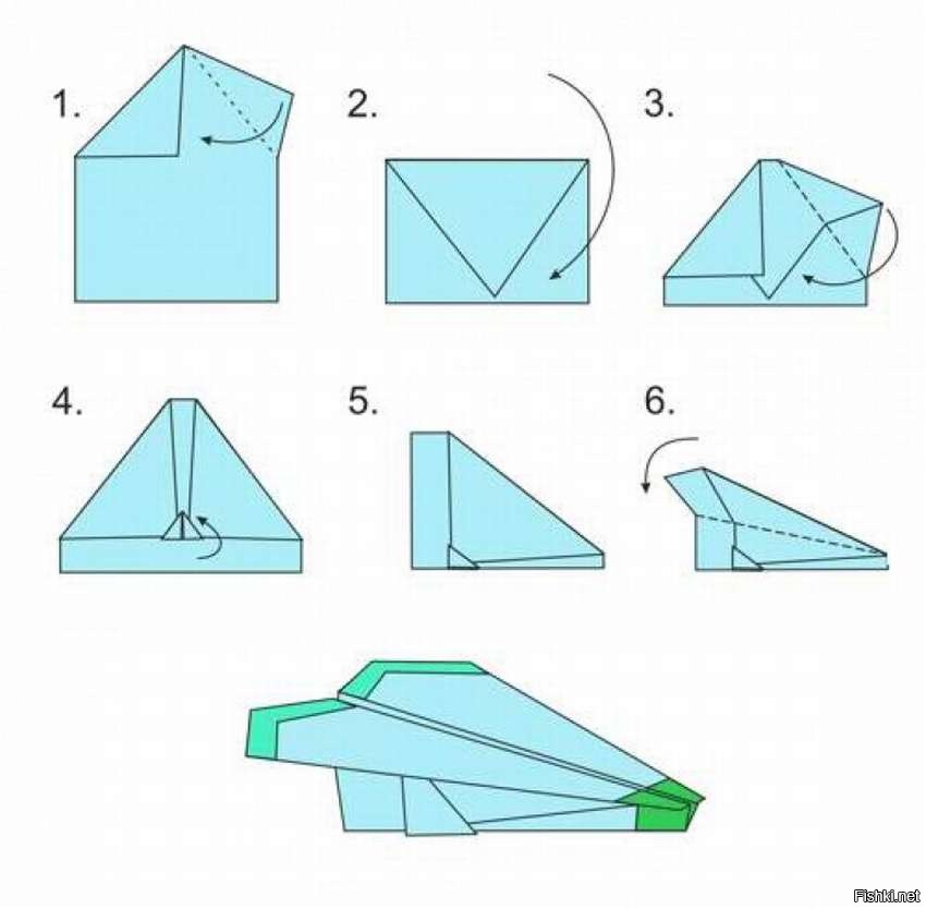 Самолет оригами для детей схема простая
