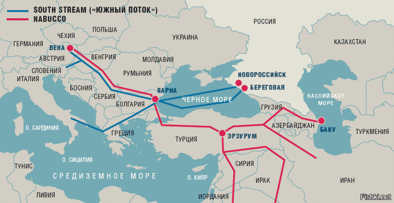 Турецкий поток на карте европы крупным планом